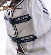 Close-up view of the  closures on the detachable hood of the Horseware Newmarket Quarter Horse Plus Fly Sheet