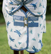 Close-up of Amigo Bug Rug Plus Fly Sheet in dragonfly pattern showing front chest closures