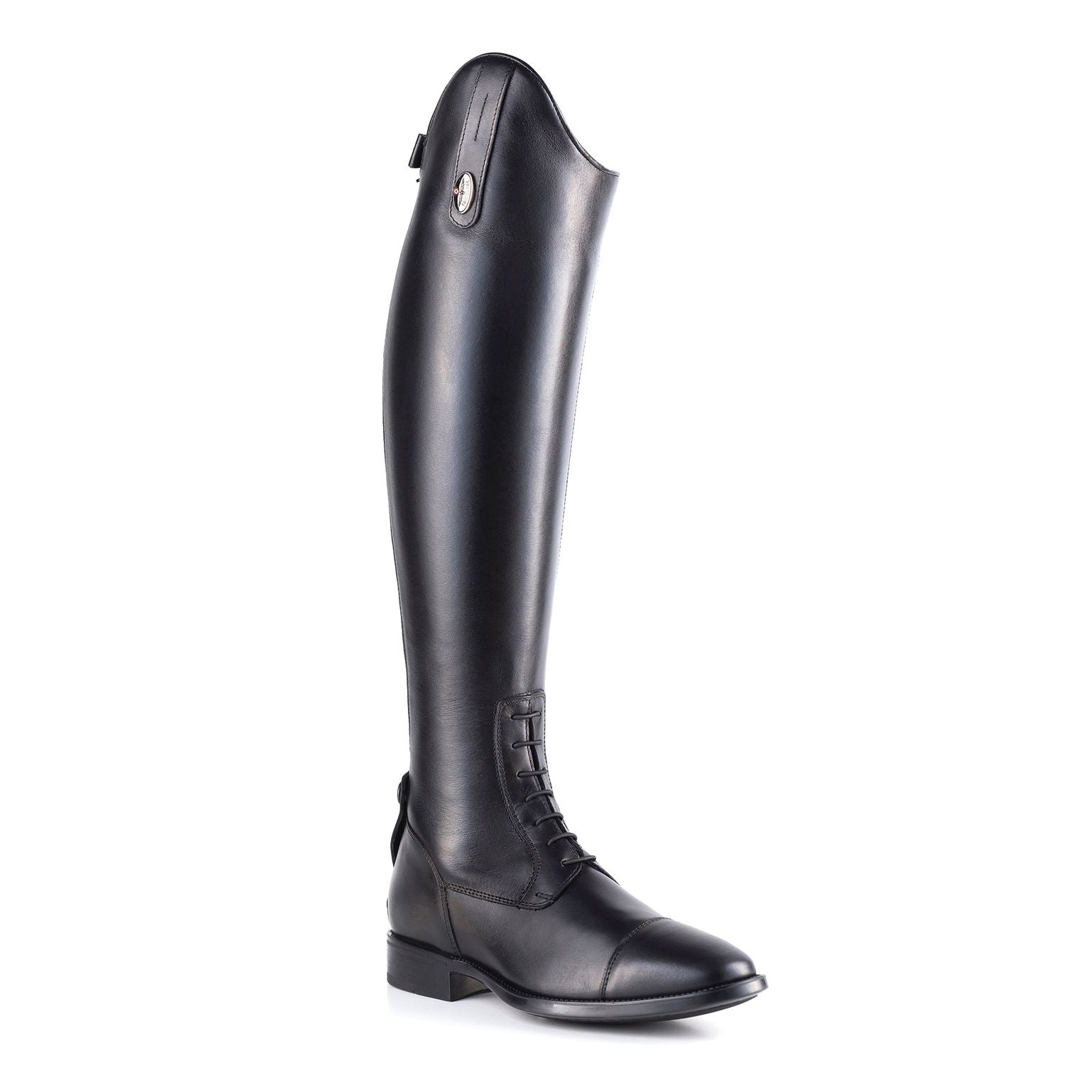 Side view of the DeNiro Amabile Smooth 02 Black Field Boot on a plain background