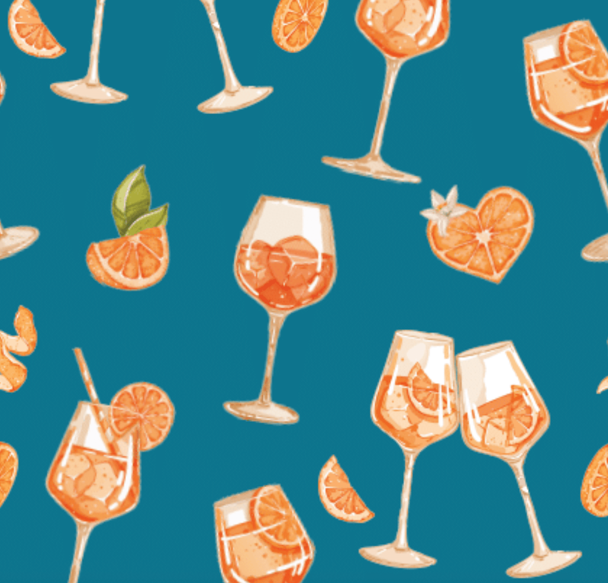 Close-up view of the Aperol Spritz pattern on the Front view of a pair of Aperol Spritz Dreamers & Schemers Pair & A Spare Boot Socks