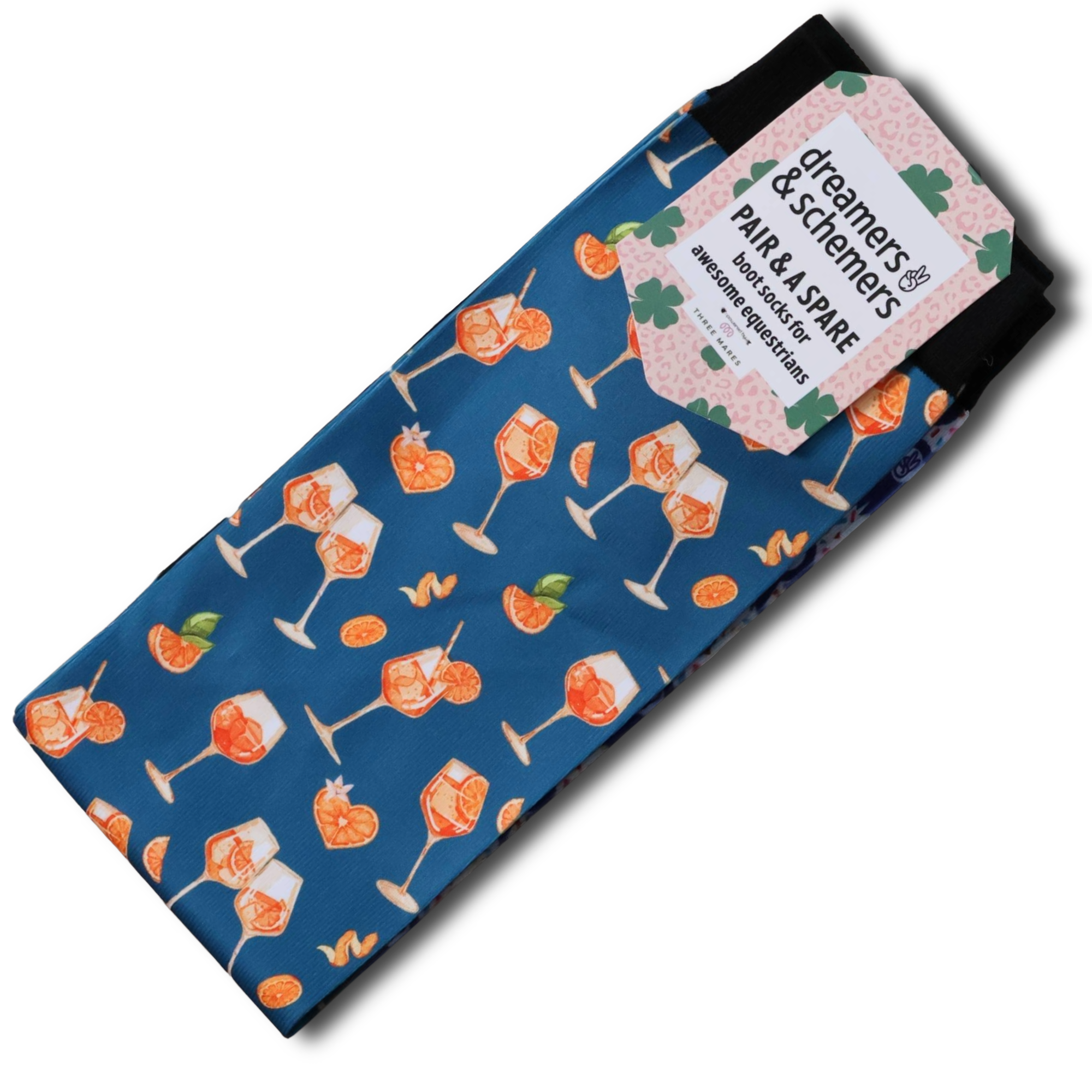 Front view of a pair of Aperol Spritz Dreamers & Schemers Pair & A Spare Boot Socks on a white background