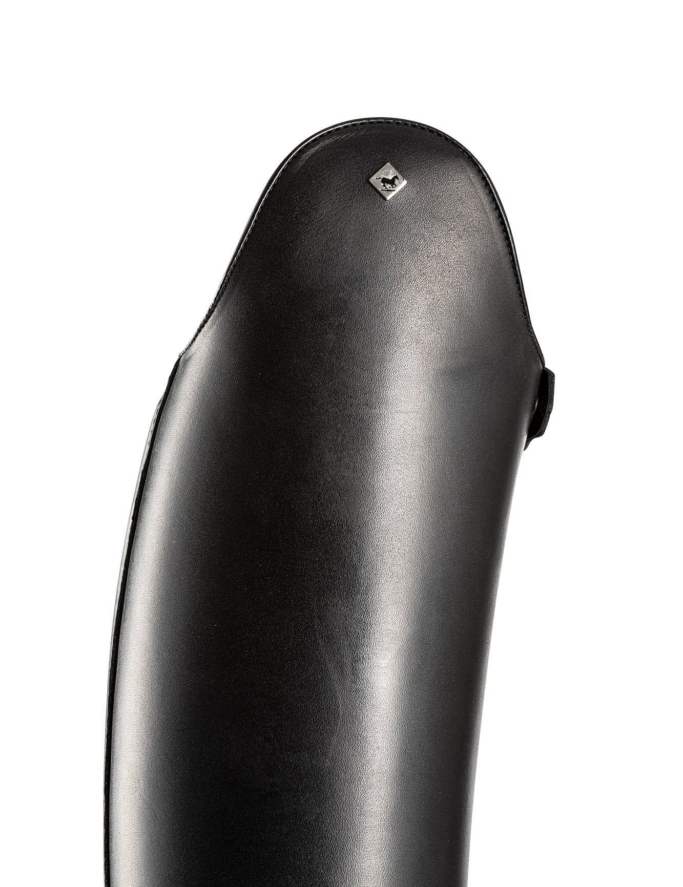 Close-up side view of the DeNiro Raffaello Wrat Black Dressage Boot on a plain background