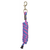 Full view of the blue and pink Equinavia Stella Poly Snap Lead Rope on a white background
