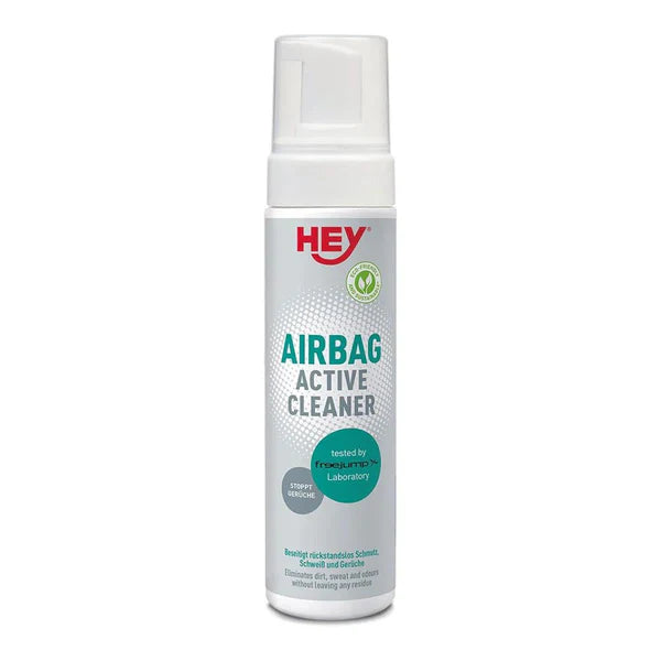 Front view of a bottle of Hey Airbag Active Cleaner on a white background