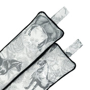 Front view of a pair of Black & White Horses Posh Pony Boot Stuffers on a white background