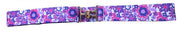 Front view of the flower power Belle & Bow Kids Elastic Belt on a white background