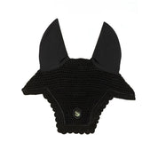 Front view of the black swarovski Samshield Soundshield Fly Veil on a plain background