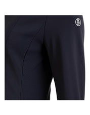Close-up view of the sleeve BR logo on the navy BR Prague Competition Jacket
