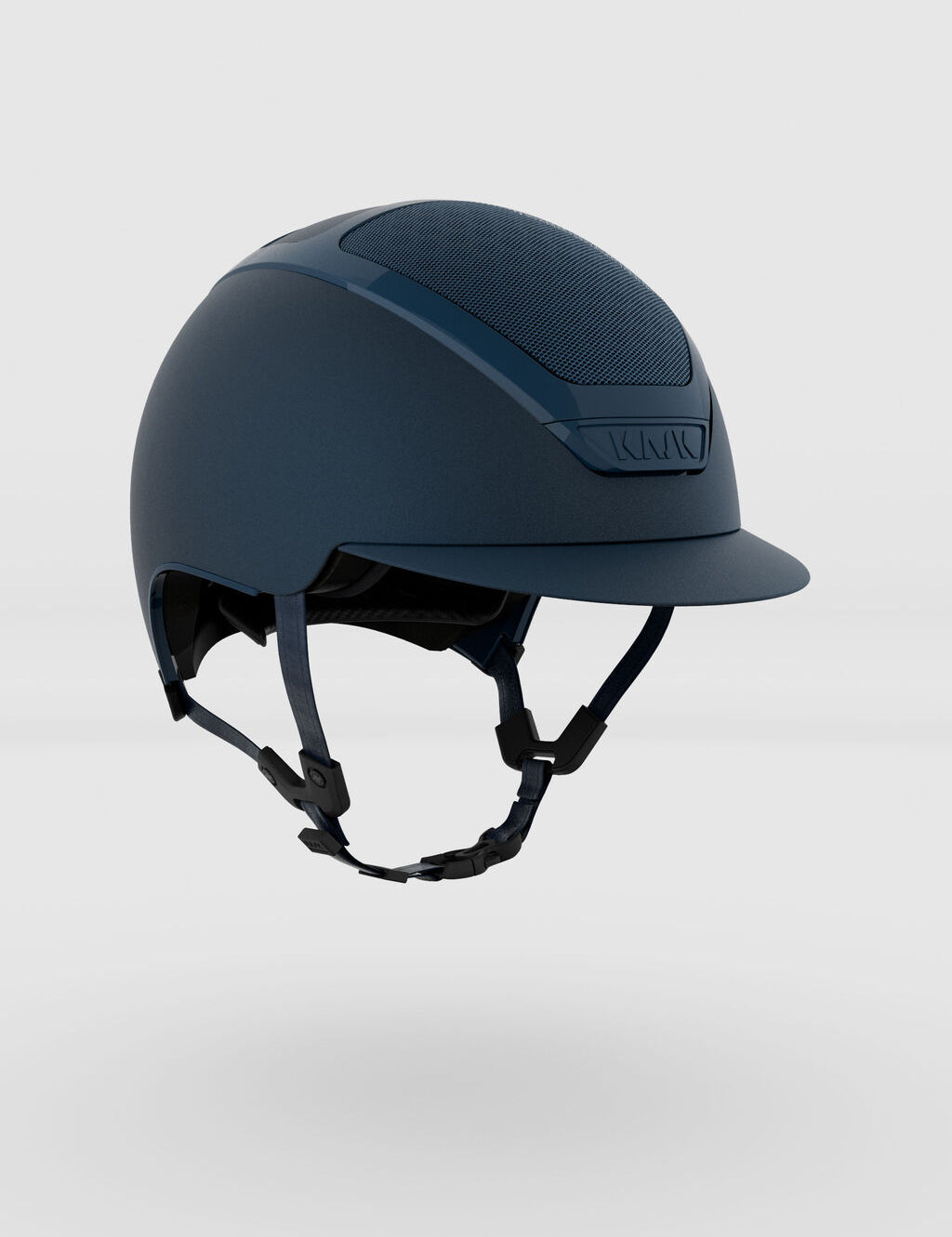 Angled front view of the navy Kask Dogma Chrome Helmet on a plain background