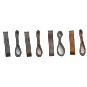 Front and side views of 4 different colored pairs of Camelor Leather Bit Loops