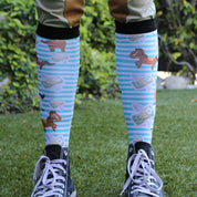 Front view of someone standing outside wearing the Cash Money Dreamers & Schemers Pair & A Spare Boot Socks 