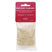 Front view of a package of 2 blonde One Knot Hair Nets on a white background