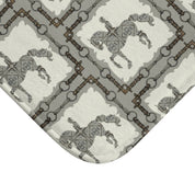 Close-up view of the All Designs Equine Dressage Horse Memory Foam Bath Mat on a white background