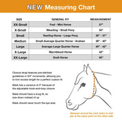 Infographic size chart for the Cashel Crusader Fly Mask with Long Nose and Ears