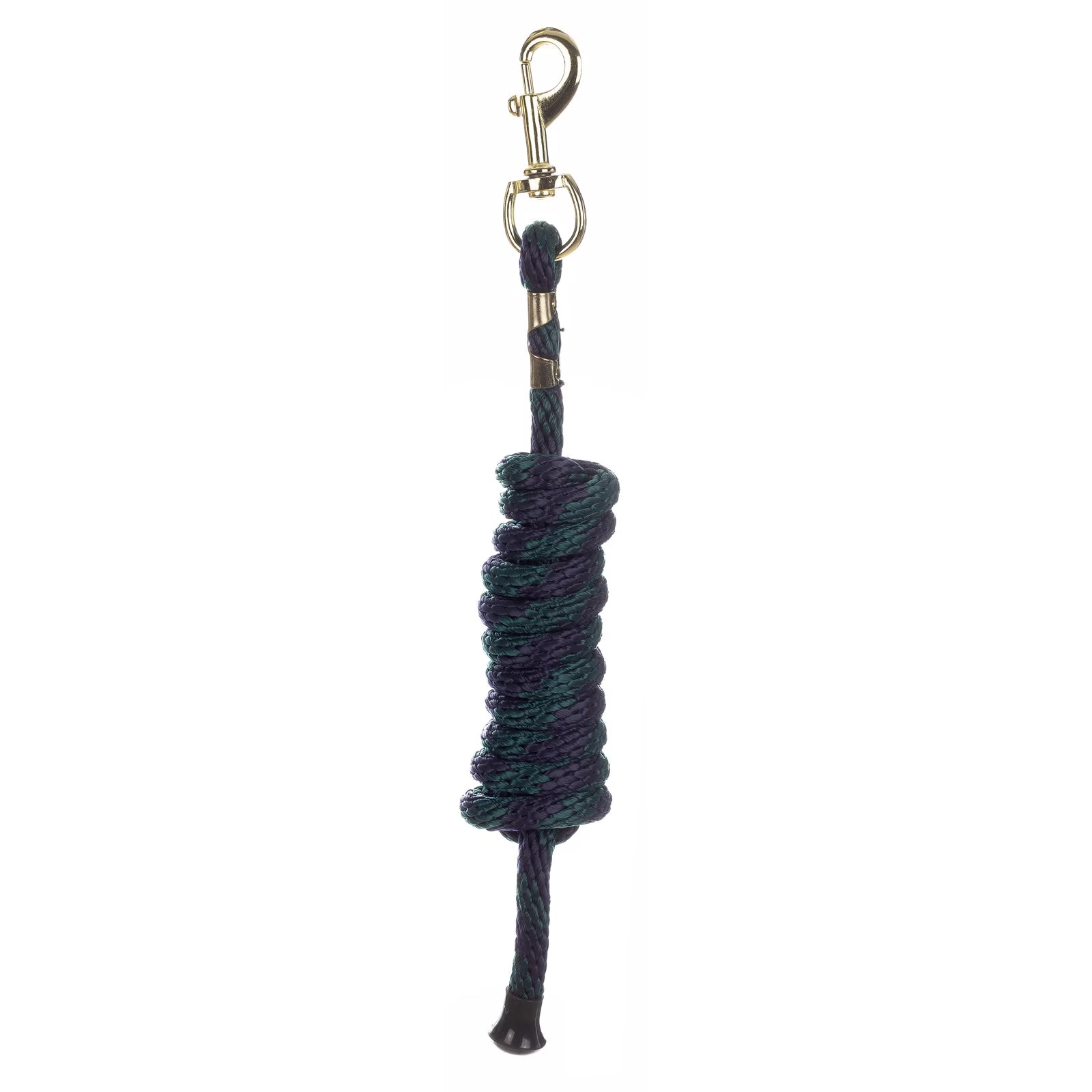 Full view of the navy and green Equinavia Stella Poly Snap Lead Rope on a white background