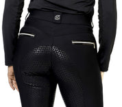 Close-up back view of the black KL Select Gabrielle Full Seat Breech on a white background