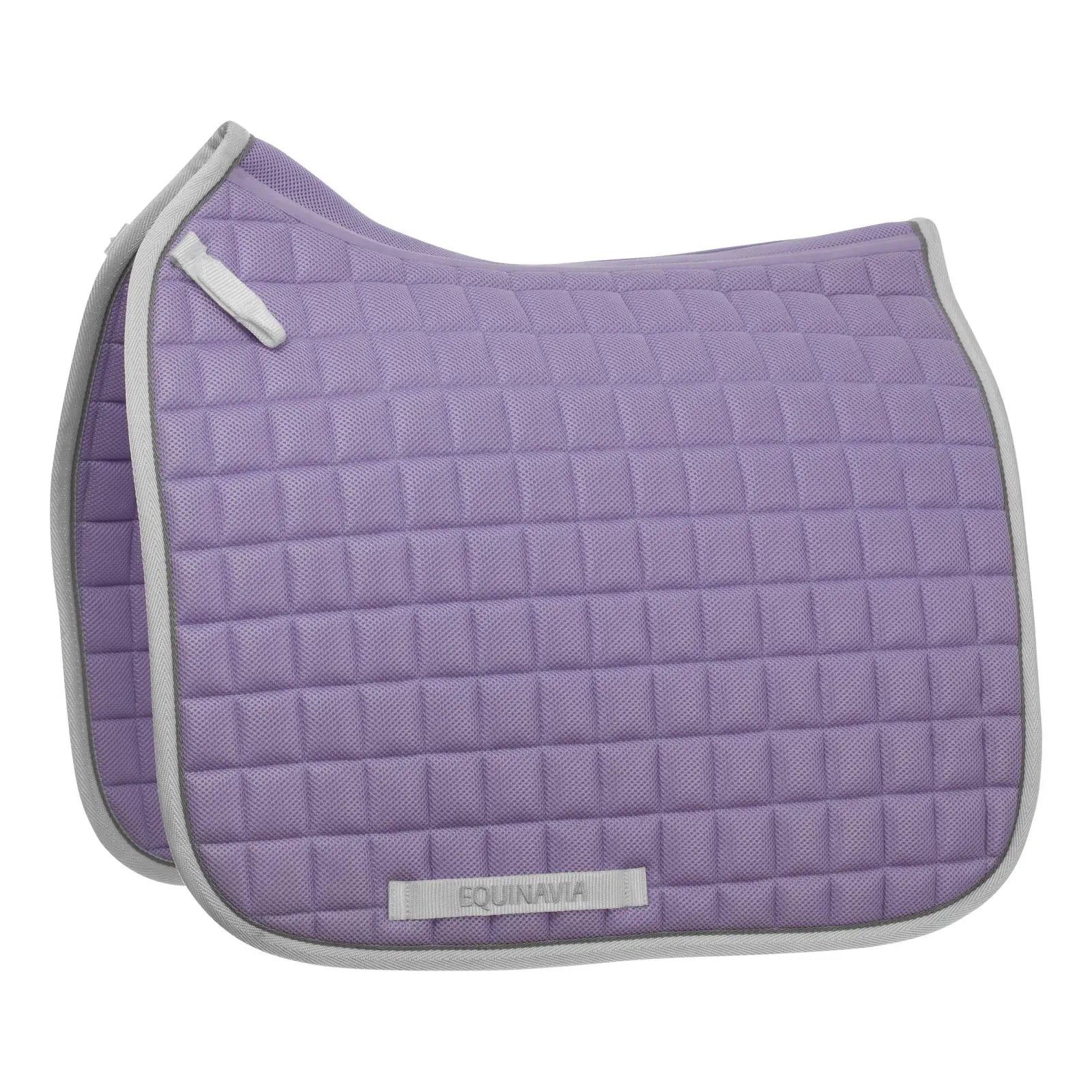 Side view of the purple Equinavia Svalbard Dressage Saddle Pad with NordicAir Tech on a white background
