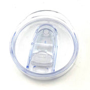 View of the lid on the The Traveled Lane Horse Legs Wine Tumbler on a white background