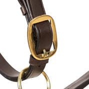 Close-up view of the adjustable chin strap on the Equinavia Valkyrie Triple Stitched Halter