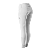 Side view of White Equinavia Sissel Full Seat Breeches on a white background