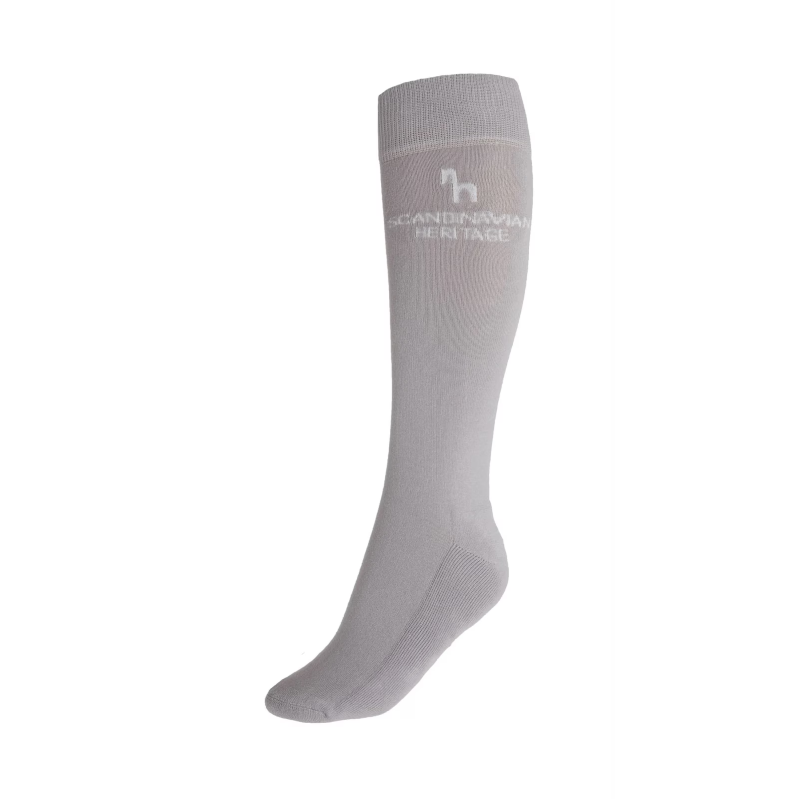 Side view of the gray Horze Noya Knee Socks on a white background