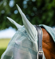 Close-up of Horseware Newmarket Fly Mask in Witney Dynasty showing ear covers