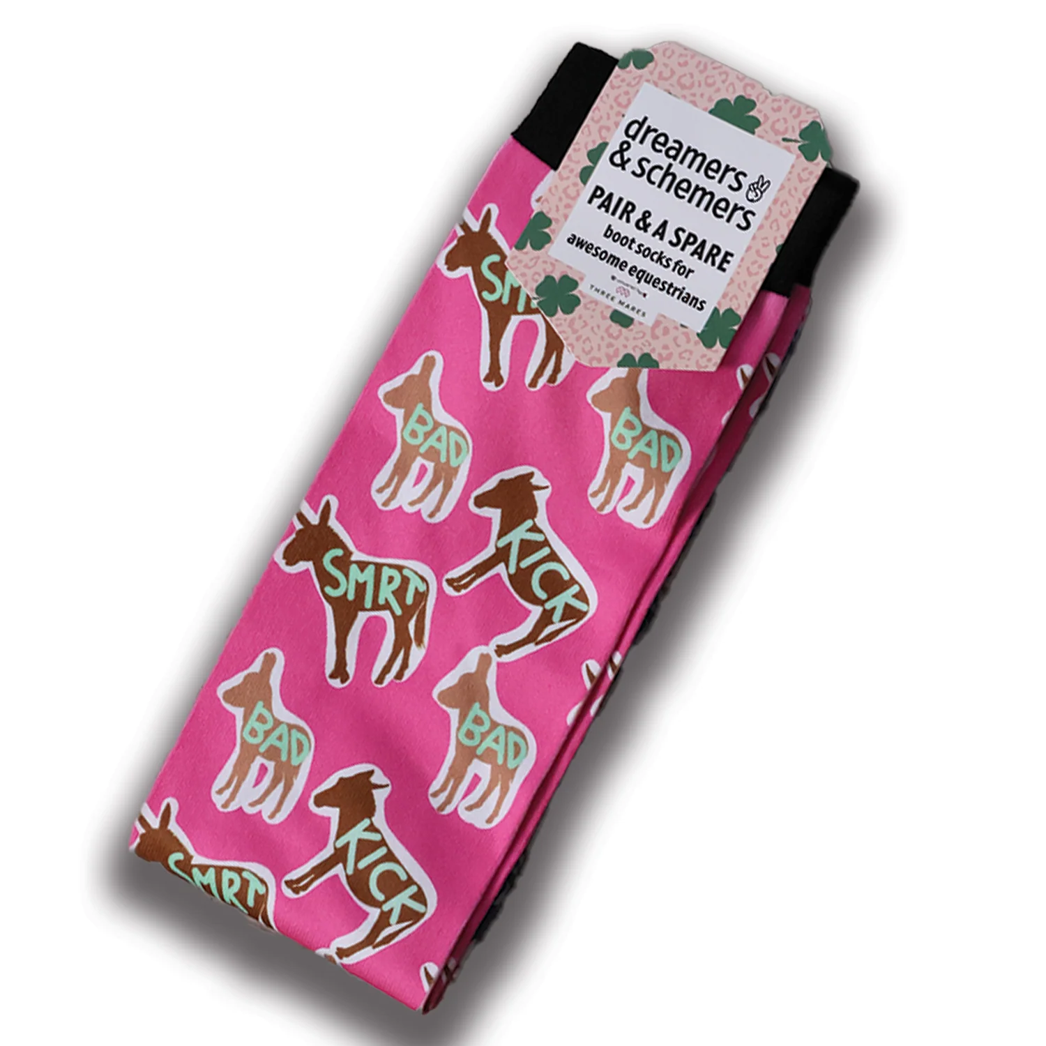 Front view of the Donkey Talk Dreamers & Schemers Pair & A Spare Boot Socks on a white background
