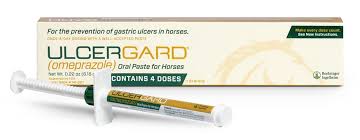 Front view of a tube of UlcerGard in front of its box packaging