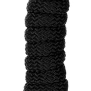 Close-up view of the black Equinavia Iris Soft Lead with Snap on a white background