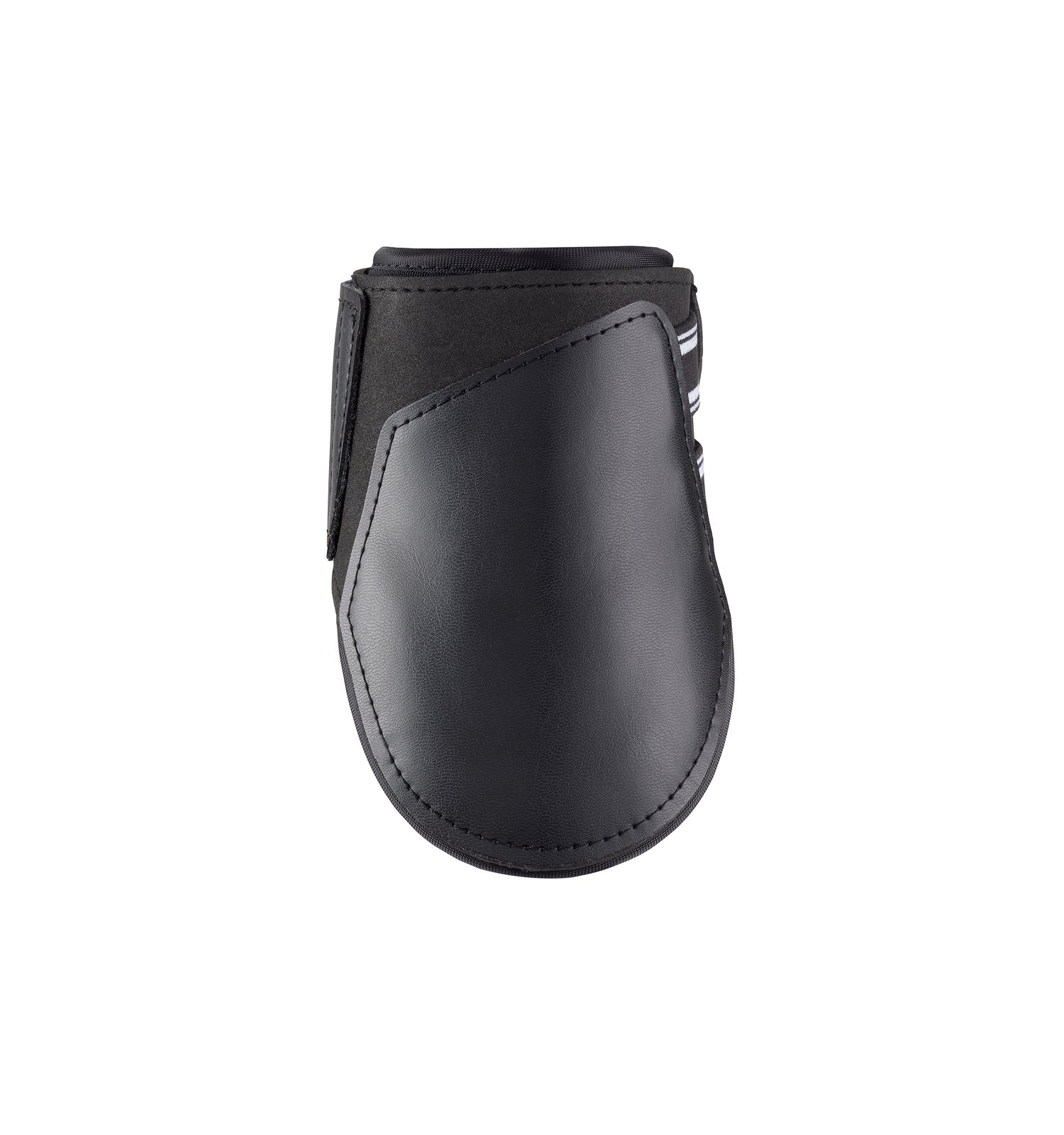 Inside view of the black EquiFit Essential The Original Hind Boot on a plain background