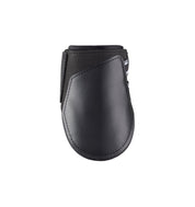 Inside view of the black EquiFit Essential The Original Hind Boot on a plain background