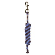 Full view of the blue and brown Equinavia Stella Poly Snap Lead Rope on a white background