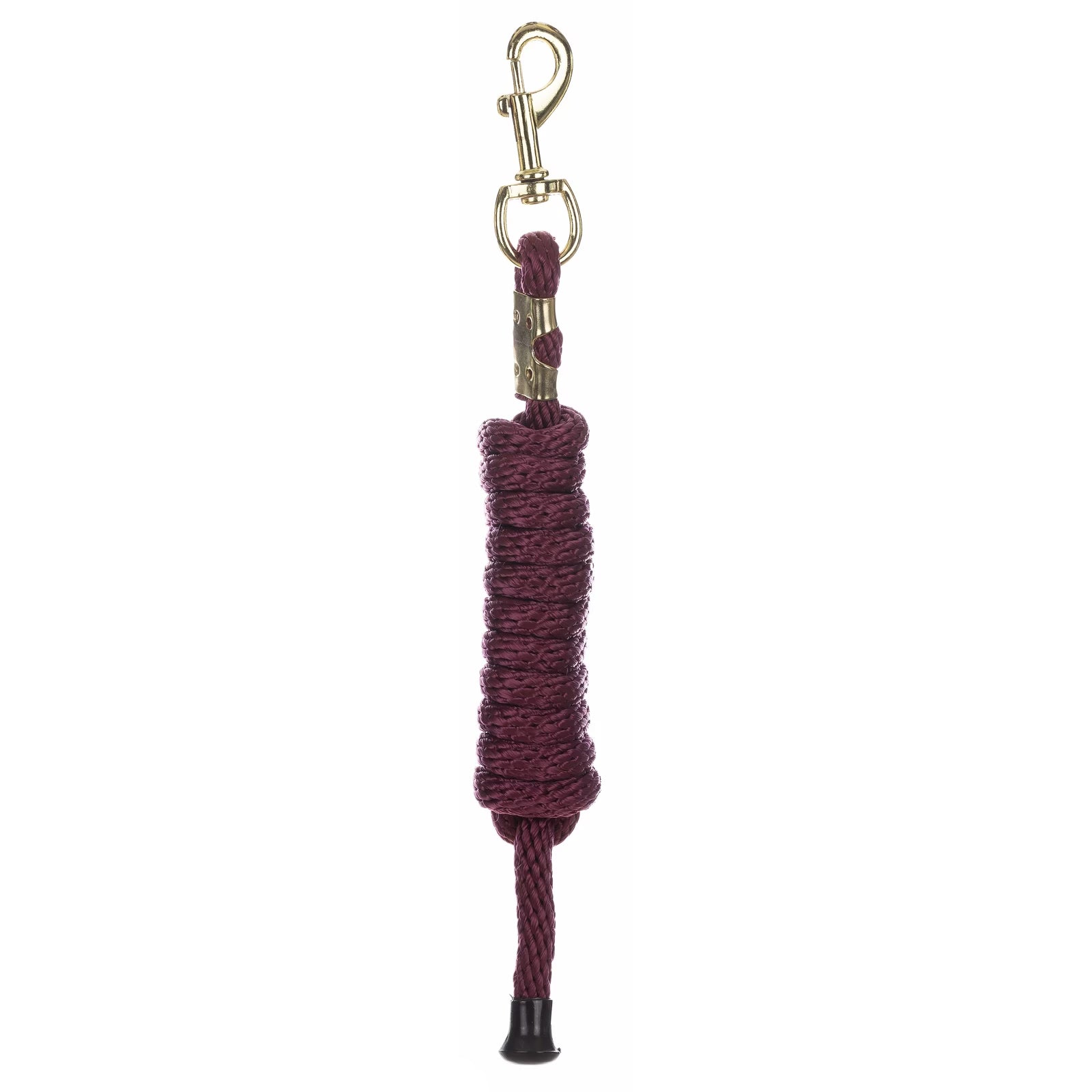 Full view of the burgundy Equinavia Stella Poly Snap Lead Rope on a white background