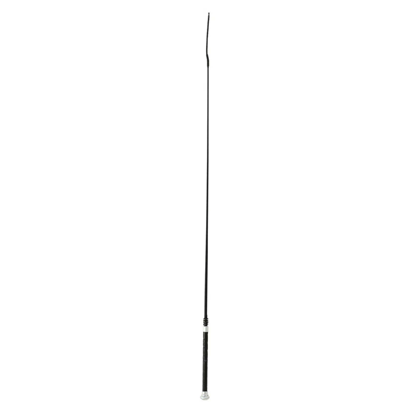 Full view of the black Horze Bling Dressage Whip on a white background
