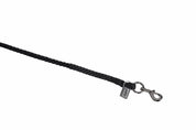 Side view of the black Eskadron Swivel Hook Lead Rope on a white background