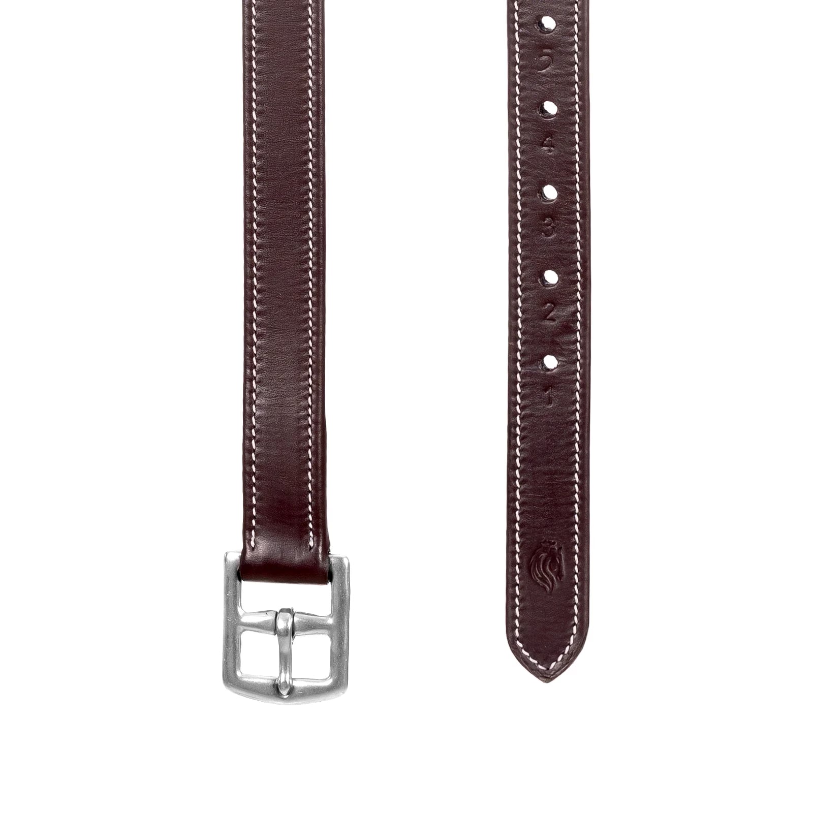 Chocolate Brown Equinavia Valkyrie Stirrup Leathers on a white background