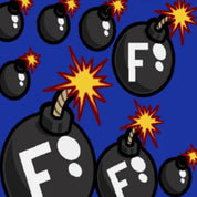 Close-up view of the F Bomb pattern on the Dreamers & Schemers Pair & A Spare Boot Socks