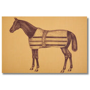 Full view of the ThomasPaul Equestrian Vintage Woven Vinyl Placemat on a white background