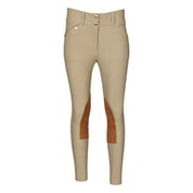 Front view of the tan Dapplebay Sport Hunter Knee Patch Show Breech on a white background