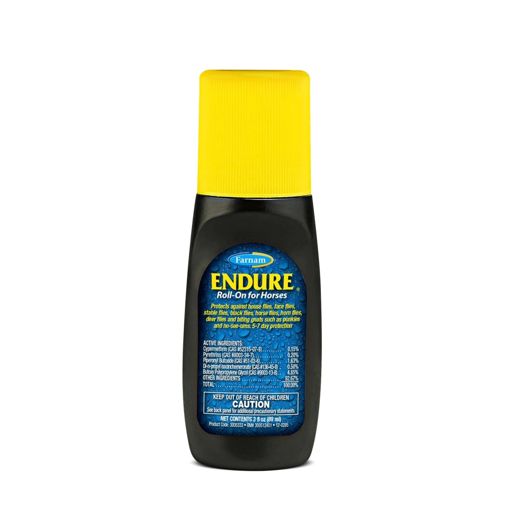 Front view of a 3 oz container of Farnam Endure Roll-On on a white background