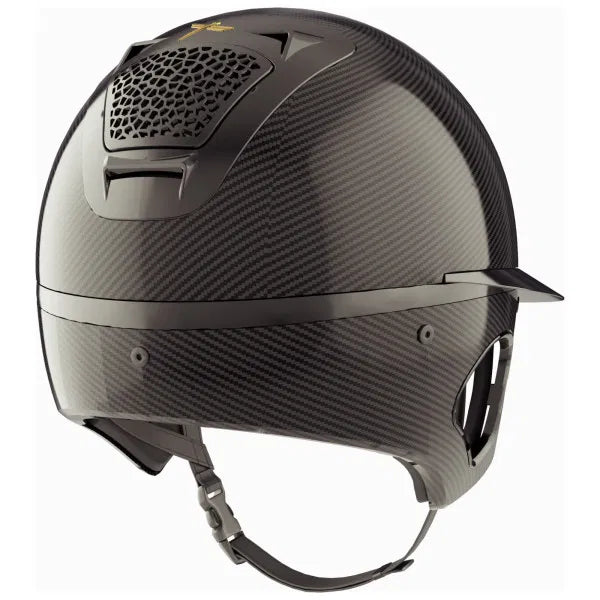 Angled back view of the Carbon Freejump Voronoi Helmet on a plain background