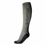 Side view of a green B Vertigo Evelina Knee Sock on a white background