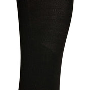 Close-up side view of the ankle of the Horze Ebba Technical Riding Socks in black on a white background