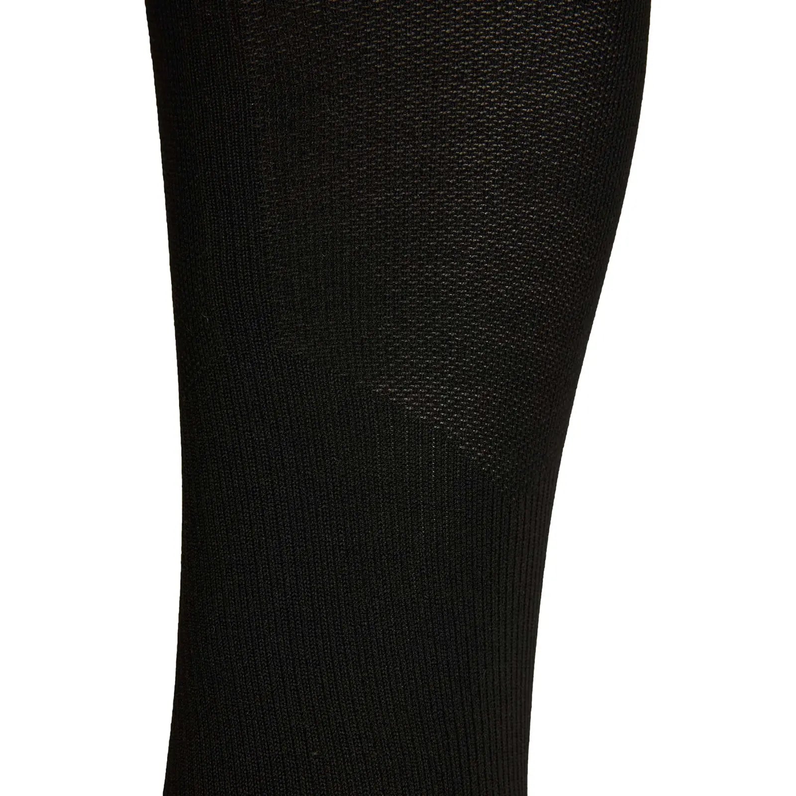 Close-up side view of the ankle of the Horze Ebba Technical Riding Socks in black on a white background