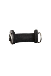 Black Round sponge but with silver rings on white background