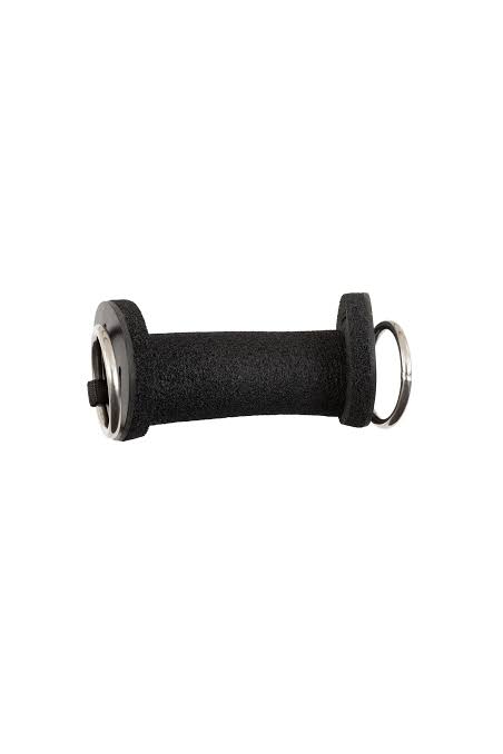 Black Round sponge but with silver rings on white background