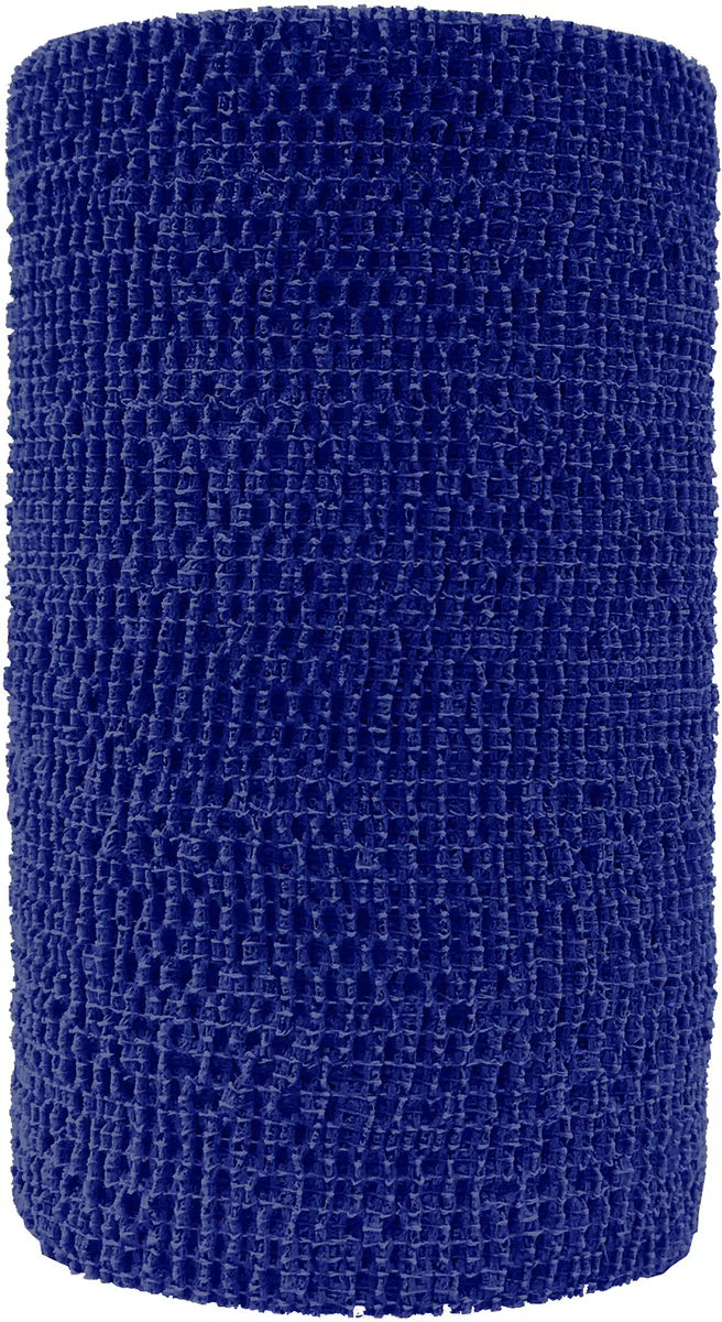 Front view of the blue Coflex Vet Bandage on a white background