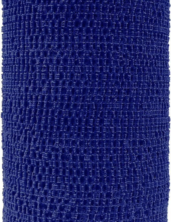 Front view of the blue Coflex Vet Bandage on a white background