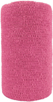 Front view of the neon pink Coflex Vet Bandage on a white background