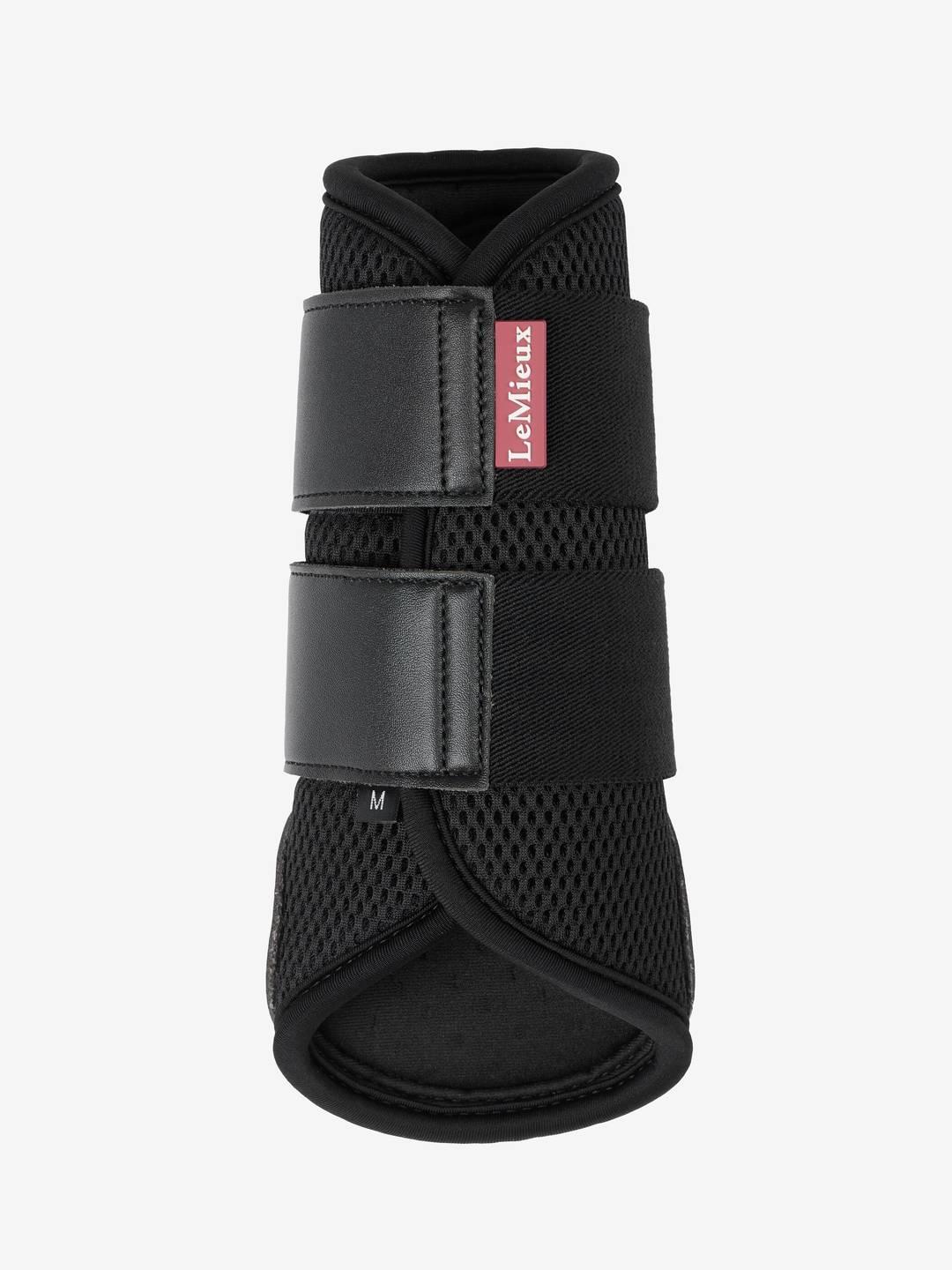 Single black LeMieux Mesh Brushing Boot showing side view and straps